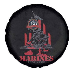 Marine Veteran 250th Anniversary Spare Tire Cover Retro Military Corps American Flag TS10 Print Your Wear