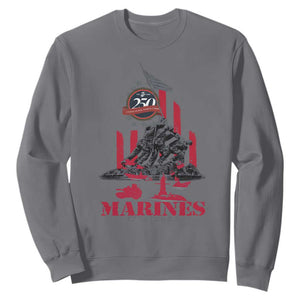 Marine Veteran 250th Anniversary Sweatshirt Retro Military Corps American Flag TS10 Charcoal Print Your Wear