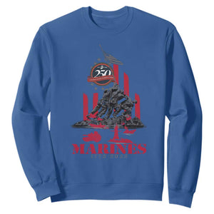 Marine Veteran 250th Anniversary Sweatshirt Retro Military Corps American Flag TS10 Royal Blue Print Your Wear