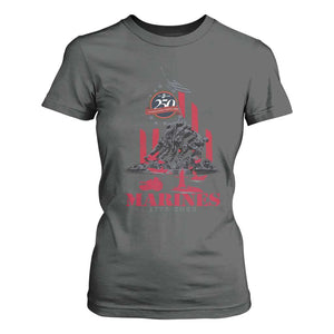 Marine Veteran 250th Anniversary T Shirt For Women Retro Military Corps American Flag TS10 Dark Heather Print Your Wear