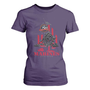 Marine Veteran 250th Anniversary T Shirt For Women Retro Military Corps American Flag TS10 Purple Print Your Wear