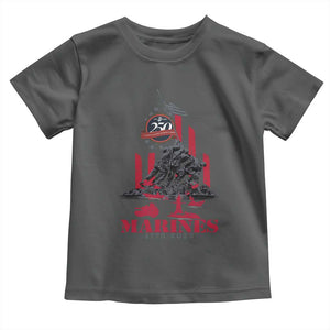 Marine Veteran 250th Anniversary Toddler T Shirt Retro Military Corps American Flag TS10 Dark Heather Print Your Wear
