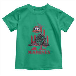 Marine Veteran 250th Anniversary Toddler T Shirt Retro Military Corps American Flag TS10 Irish Green Print Your Wear