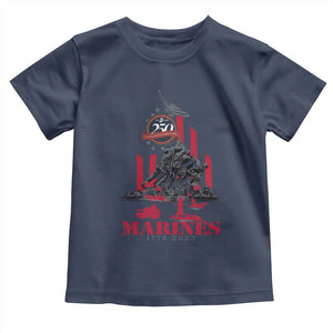 Marine Veteran 250th Anniversary Toddler T Shirt Retro Military Corps American Flag TS10 Navy Print Your Wear