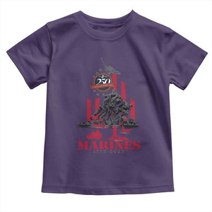 Marine Veteran 250th Anniversary Toddler T Shirt Retro Military Corps American Flag TS10 Purple Print Your Wear