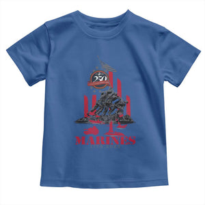 Marine Veteran 250th Anniversary Toddler T Shirt Retro Military Corps American Flag TS10 Royal Blue Print Your Wear