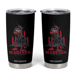 Marine Veteran 250th Anniversary Tumbler Cup Retro Military Corps American Flag TS10 Black Print Your Wear