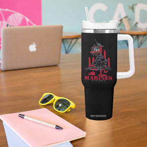 Marine Veteran 250th Anniversary Tumbler With Handle Retro Military Corps American Flag TS10 Print Your Wear