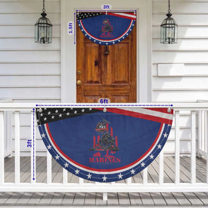 Marine Veteran 250th Anniversary Patriotic Fan Flag Retro Military Corps American Flag