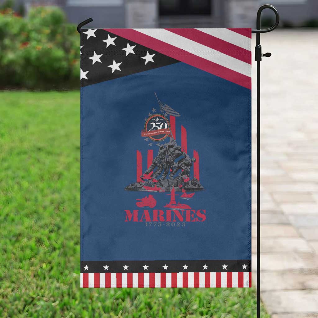 Marine Veteran 250th Anniversary Garden Flag Retro Military Corps American Flag TS10 Classic Blue Black Print Your Wear