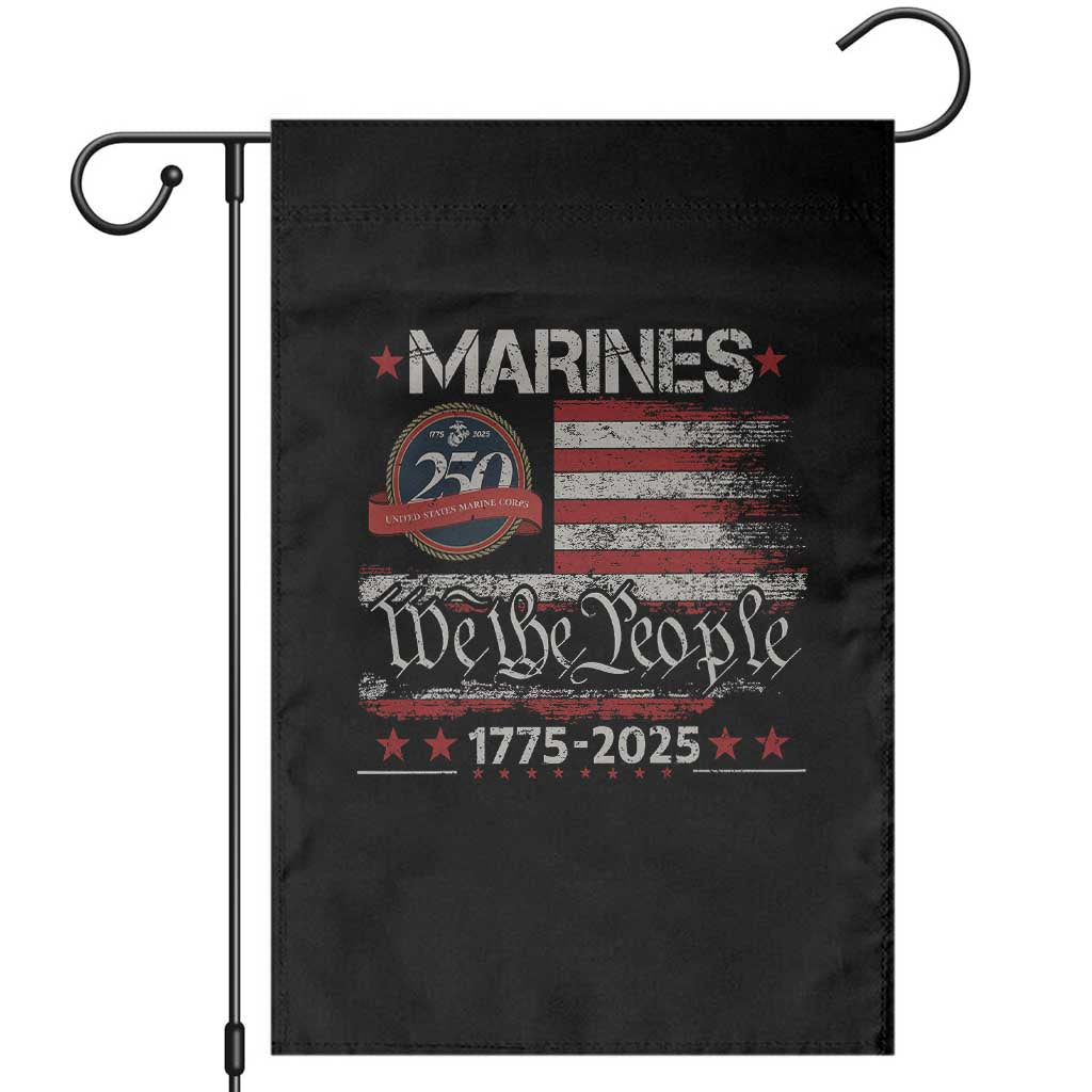 Marine Veteran 250th Anniversary Garden Flag Retro Patriotic Military Gift American Flag TS10 Black Print Your Wear