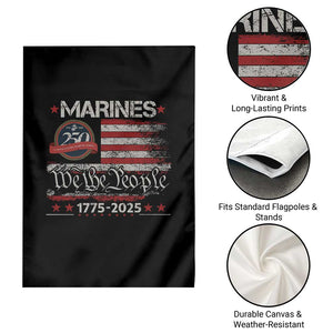 Marine Veteran 250th Anniversary Garden Flag Retro Patriotic Military Gift American Flag - Print Your Wear