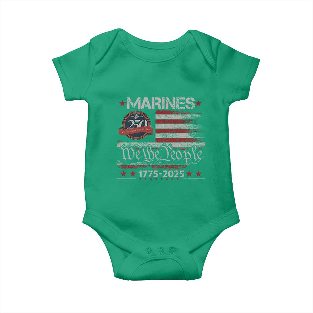 Marine Veteran 250th Anniversary Baby Onesie Retro Patriotic Military Gift American Flag TS10 Irish Green Print Your Wear