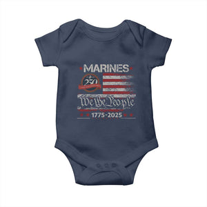 Marine Veteran 250th Anniversary Baby Onesie Retro Patriotic Military Gift American Flag TS10 Navy Print Your Wear