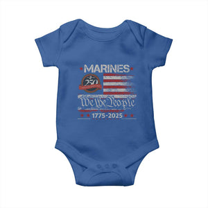 Marine Veteran 250th Anniversary Baby Onesie Retro Patriotic Military Gift American Flag TS10 Royal Blue Print Your Wear