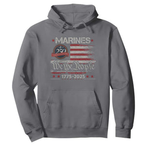 Marine Veteran 250th Anniversary Hoodie Retro Patriotic Military Gift American Flag TS10 Charcoal Print Your Wear