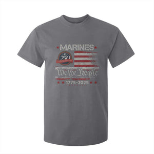 Marine Veteran 250th Anniversary T Shirt For Kid Retro Patriotic Military Gift American Flag TS10 Charcoal Print Your Wear