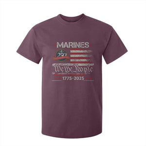 Marine Veteran 250th Anniversary T Shirt For Kid Retro Patriotic Military Gift American Flag TS10 Maroon Print Your Wear