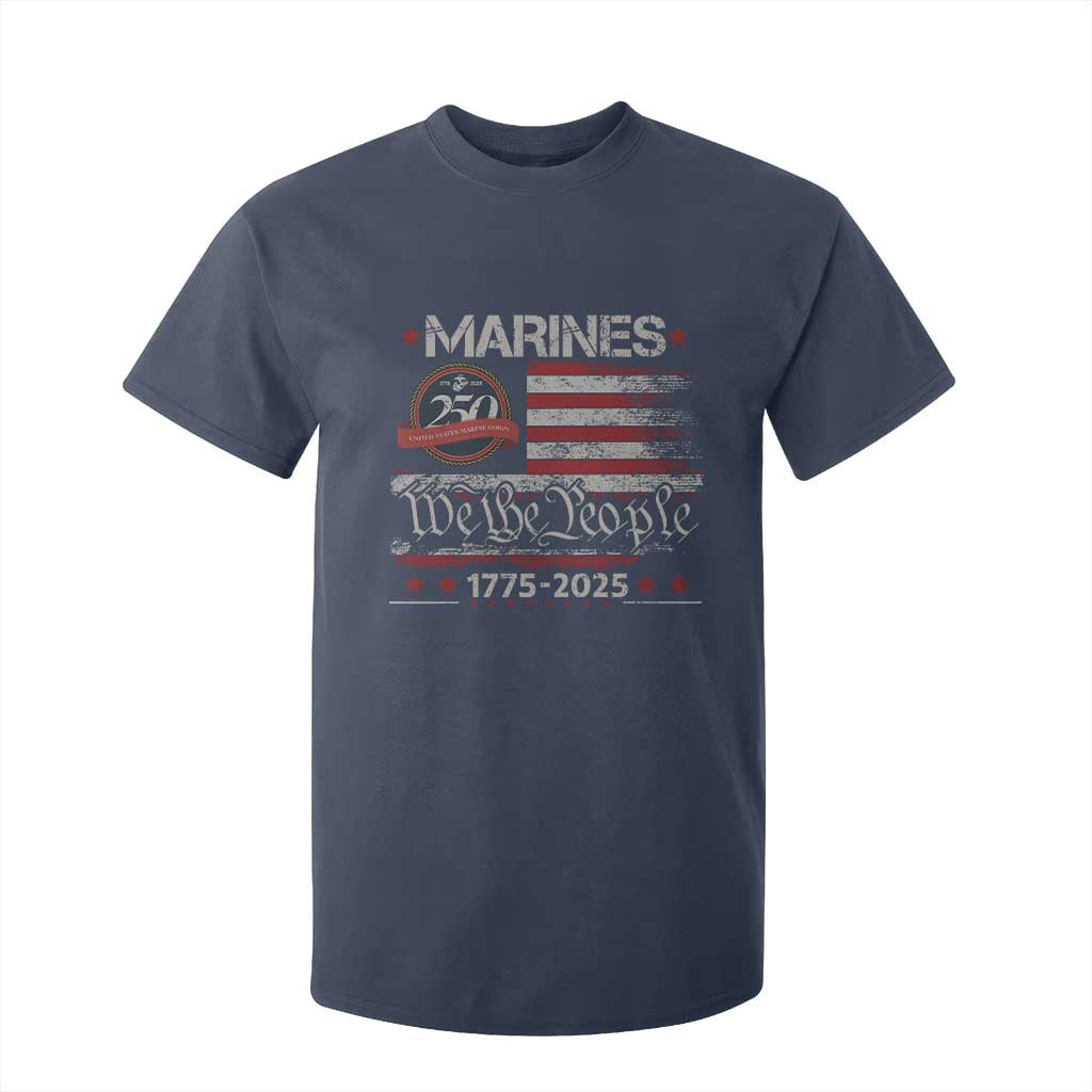 Marine Veteran 250th Anniversary T Shirt For Kid Retro Patriotic Military Gift American Flag TS10 Navy Print Your Wear