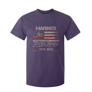 Marine Veteran 250th Anniversary T Shirt For Kid Retro Patriotic Military Gift American Flag TS10 Purple Print Your Wear