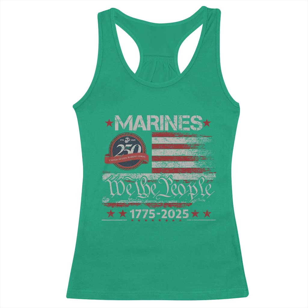 Marine Veteran 250th Anniversary Racerback Tank Top Retro Patriotic Military Gift American Flag TS10 Irish Green Print Your Wear