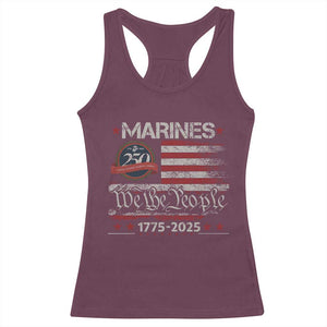 Marine Veteran 250th Anniversary Racerback Tank Top Retro Patriotic Military Gift American Flag TS10 Maroon Print Your Wear