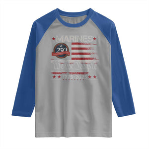Marine Veteran 250th Anniversary Raglan Shirt Retro Patriotic Military Gift American Flag TS10 Sport Gray Royal Print Your Wear