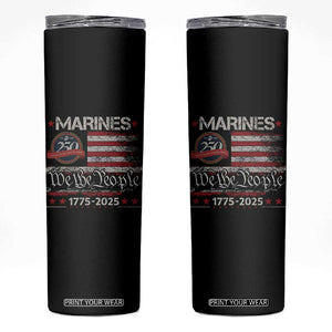 Marine Veteran 250th Anniversary Skinny Tumbler Retro Patriotic Military Gift American Flag TS10 Black Print Your Wear
