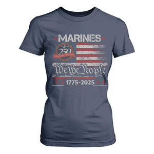 Marine Veteran 250th Anniversary T Shirt For Women Retro Patriotic Military Gift American Flag TS10 Navy Print Your Wear