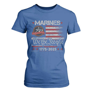Marine Veteran 250th Anniversary T Shirt For Women Retro Patriotic Military Gift American Flag TS10 Royal Blue Print Your Wear