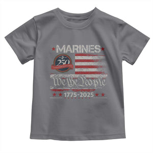 Marine Veteran 250th Anniversary Toddler T Shirt Retro Patriotic Military Gift American Flag TS10 Charcoal Print Your Wear