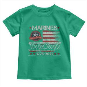Marine Veteran 250th Anniversary Toddler T Shirt Retro Patriotic Military Gift American Flag TS10 Irish Green Print Your Wear