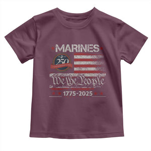 Marine Veteran 250th Anniversary Toddler T Shirt Retro Patriotic Military Gift American Flag TS10 Maroon Print Your Wear