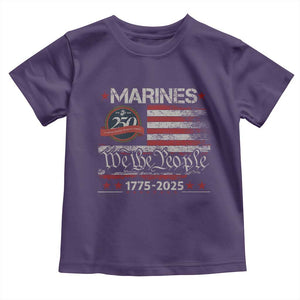 Marine Veteran 250th Anniversary Toddler T Shirt Retro Patriotic Military Gift American Flag TS10 Purple Print Your Wear