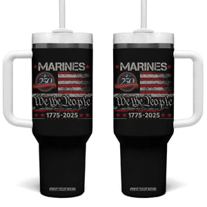 Marine Veteran 250th Anniversary Tumbler With Handle Retro Patriotic Military Gift American Flag TS10 One Size: 40 oz Black Print Your Wear