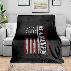 Marine 250th Anniversary Throw Blanket Retro Patriotic Military Veteran Gift American Flag - Print Your Wear