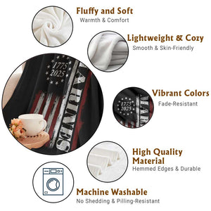 Marine 250th Anniversary Throw Blanket Retro Patriotic Military Veteran Gift American Flag TS10 Print Your Wear