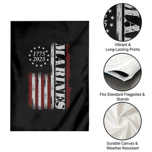 Marine 250th Anniversary Garden Flag Retro Patriotic Military Veteran Gift American Flag - Print Your Wear
