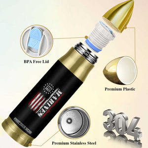 Marine 250th Anniversary Bullet Tumbler Retro Patriotic Military Veteran Gift American Flag - Print Your Wear