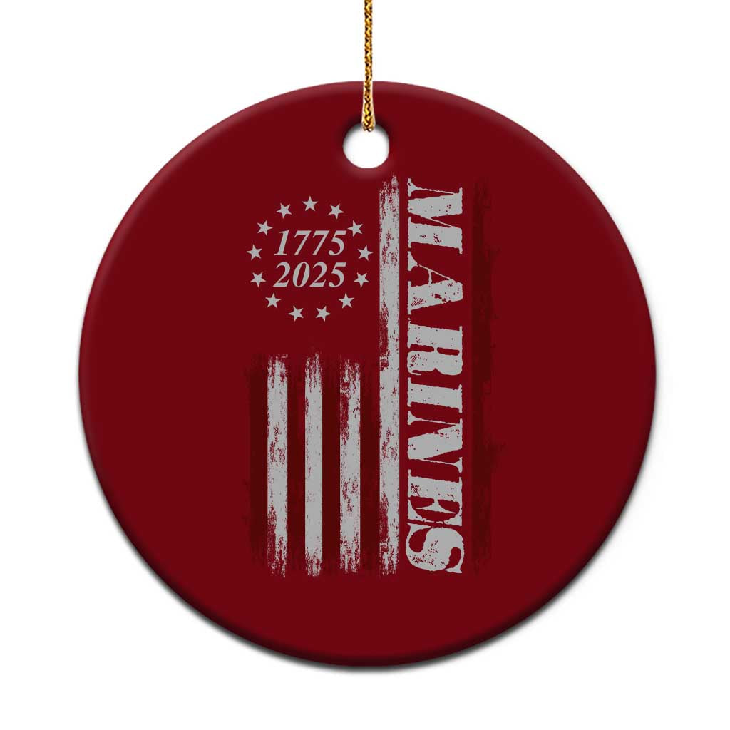 Marine 250th Anniversary Ceramic Ornament Retro Patriotic Military Veteran Gift American Flag - Print Your Wear