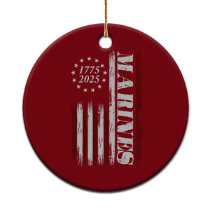 Marine 250th Anniversary Ceramic Ornament Retro Patriotic Military Veteran Gift American Flag - Print Your Wear