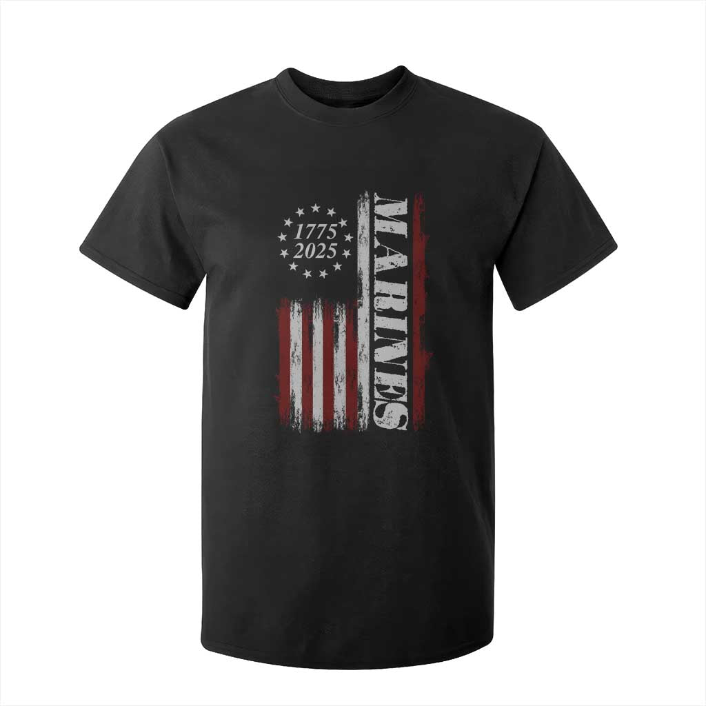 Marine 250th Anniversary T Shirt For Kid Retro Patriotic Military Veteran Gift American Flag - Print Your Wear