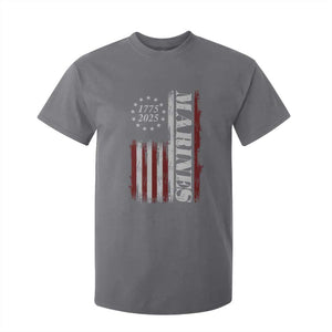 Marine 250th Anniversary T Shirt For Kid Retro Patriotic Military Veteran Gift American Flag TS10 Charcoal Print Your Wear