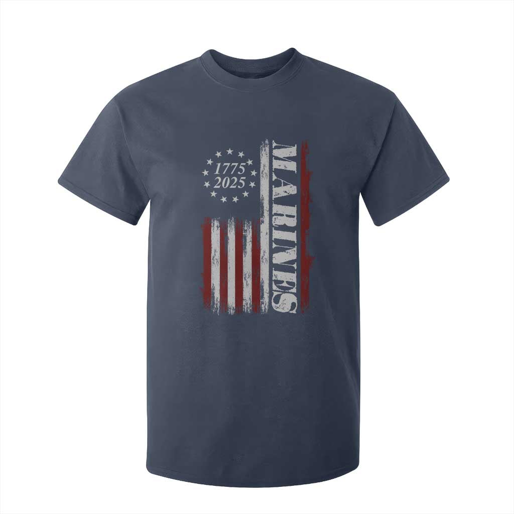 Marine 250th Anniversary T Shirt For Kid Retro Patriotic Military Veteran Gift American Flag TS10 Navy Print Your Wear