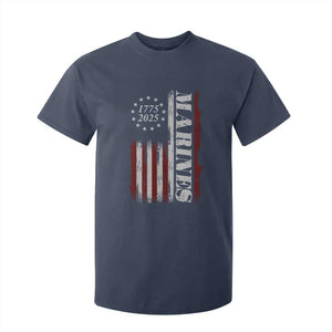Marine 250th Anniversary T Shirt For Kid Retro Patriotic Military Veteran Gift American Flag TS10 Navy Print Your Wear