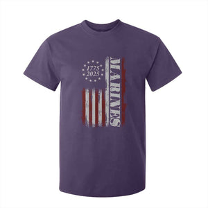 Marine 250th Anniversary T Shirt For Kid Retro Patriotic Military Veteran Gift American Flag TS10 Purple Print Your Wear