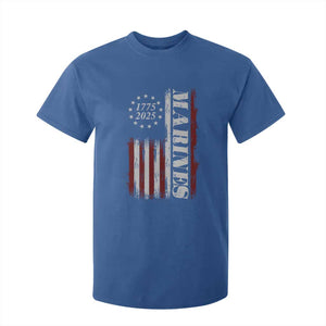 Marine 250th Anniversary T Shirt For Kid Retro Patriotic Military Veteran Gift American Flag TS10 Royal Blue Print Your Wear