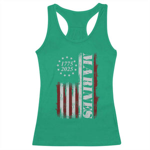 Marine 250th Anniversary Racerback Tank Top Retro Patriotic Military Veteran Gift American Flag TS10 Irish Green Print Your Wear