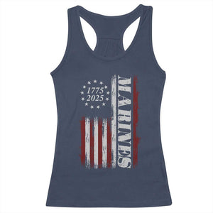 Marine 250th Anniversary Racerback Tank Top Retro Patriotic Military Veteran Gift American Flag TS10 Navy Print Your Wear