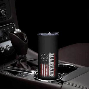 Marine 250th Anniversary Skinny Tumbler Retro Patriotic Military Veteran Gift American Flag TS10 Print Your Wear
